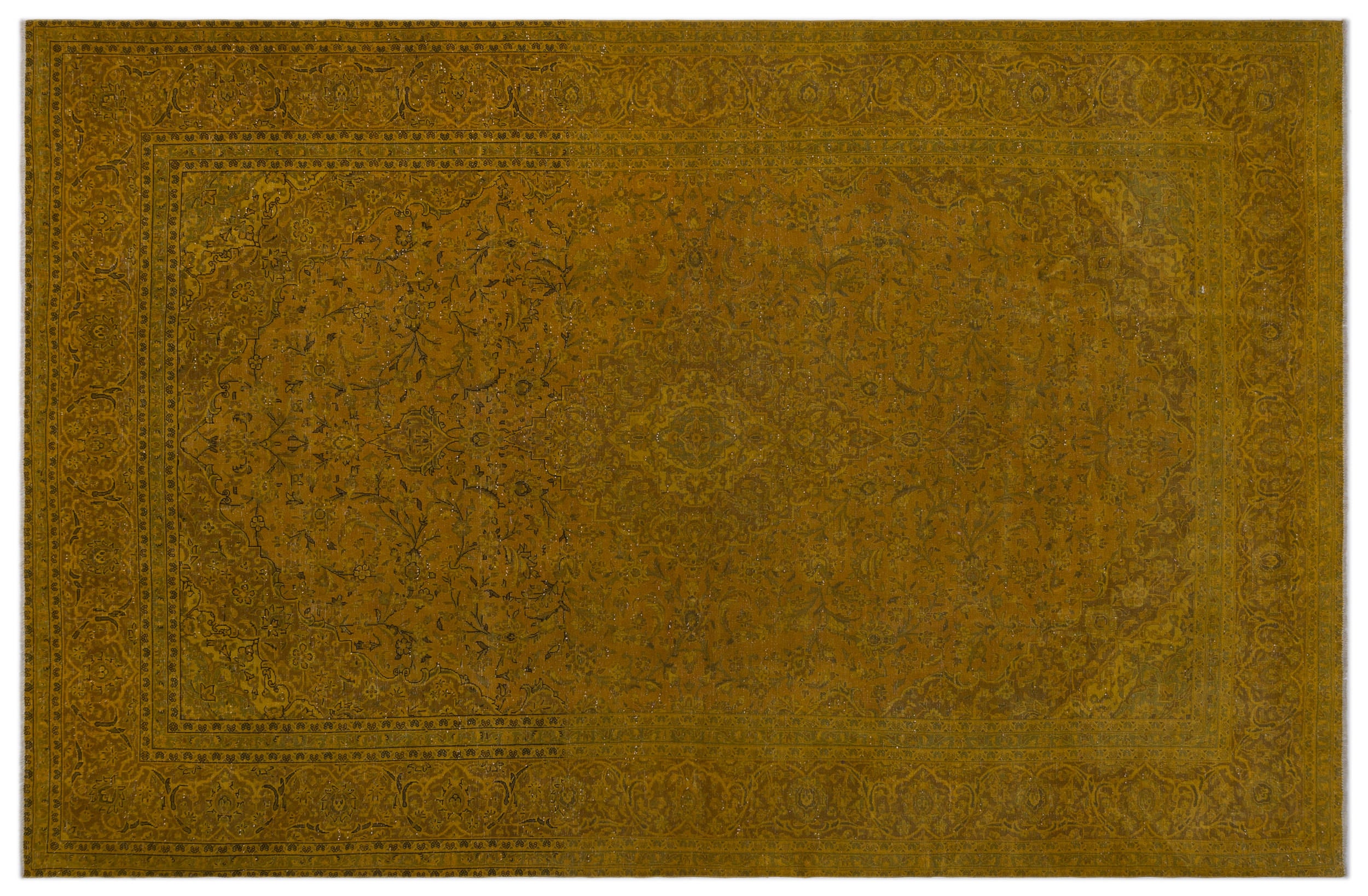 Yellow Over Dyed Vintage XLarge Rug 9'3'' x 14'2'' ft 282 x 431 cm