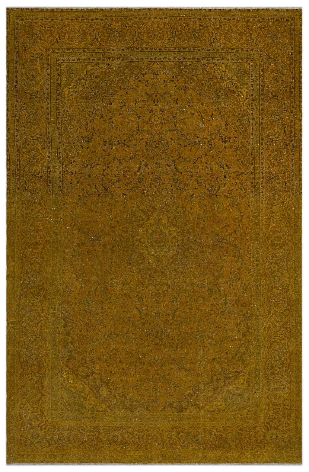 Yellow Over Dyed Vintage XLarge Rug 9'3'' x 14'2'' ft 282 x 431 cm