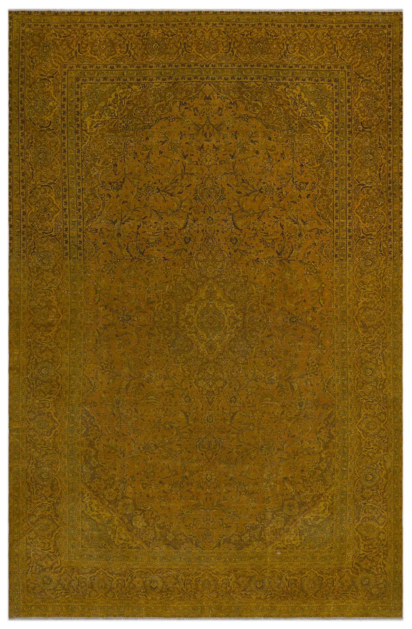 Yellow Over Dyed Vintage XLarge Rug 9'3'' x 14'2'' ft 282 x 431 cm