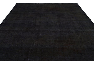 Black Over Dyed Vintage XLarge Rug 9'8'' x 12'12'' ft 295 x 395 cm