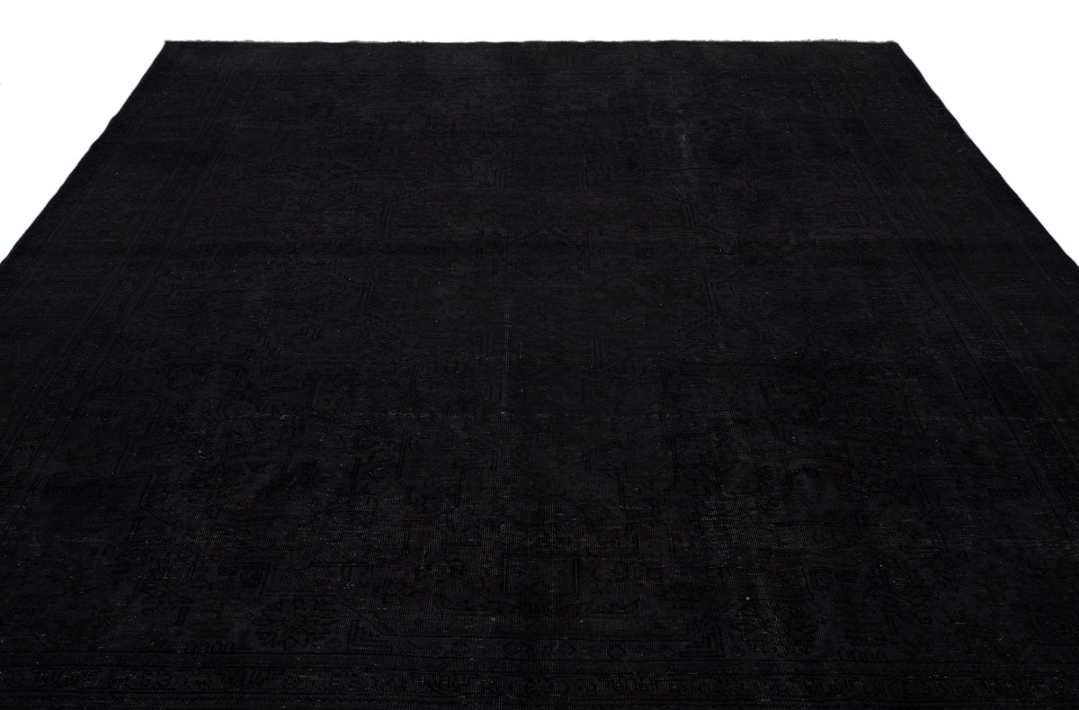 Black Over Dyed Vintage XLarge Rug 9&#39;8&#39;&#39; x 12&#39;6&#39;&#39; ft 295 x 382 cm