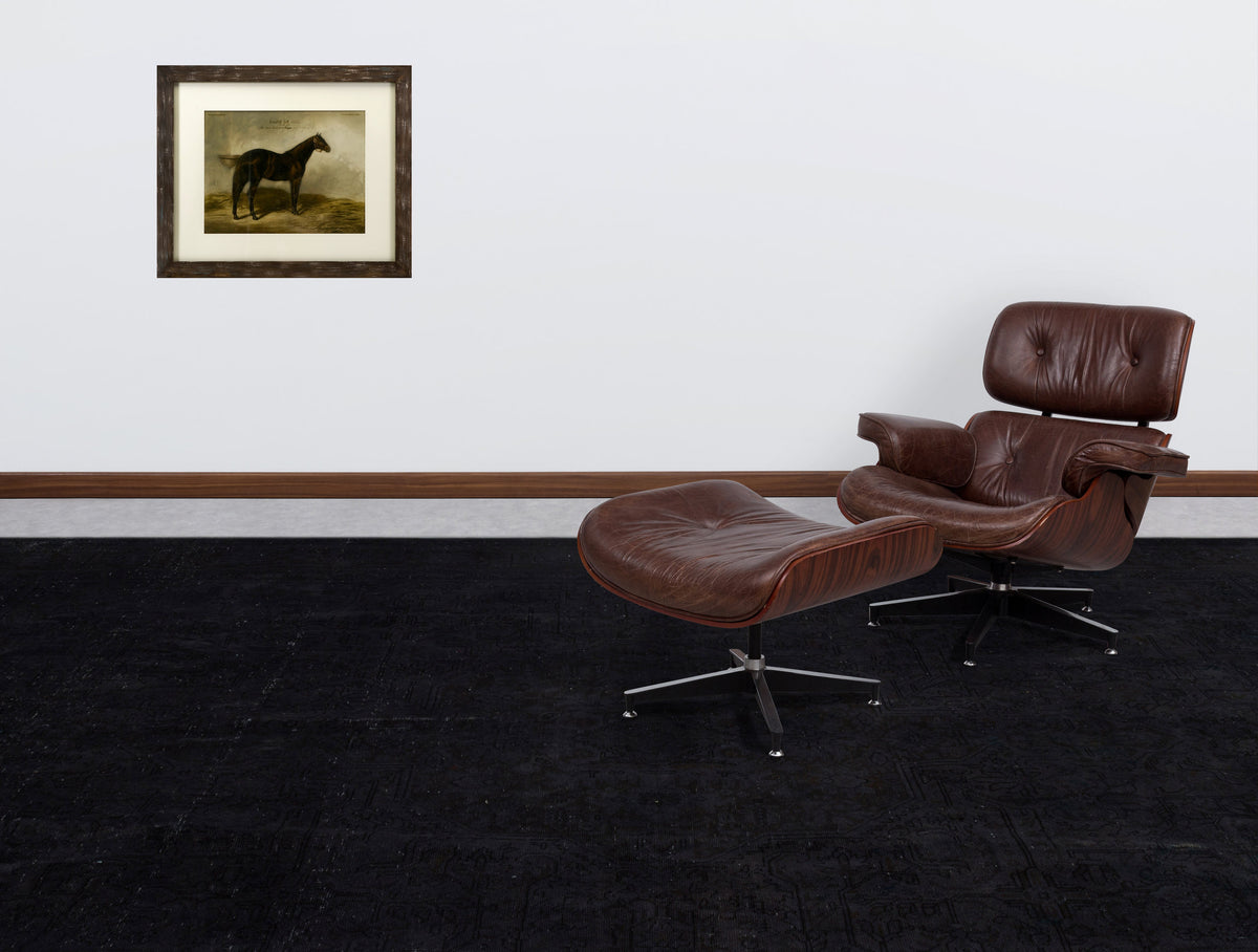 Black Over Dyed Vintage XLarge Rug 9&#39;8&#39;&#39; x 12&#39;6&#39;&#39; ft 295 x 382 cm