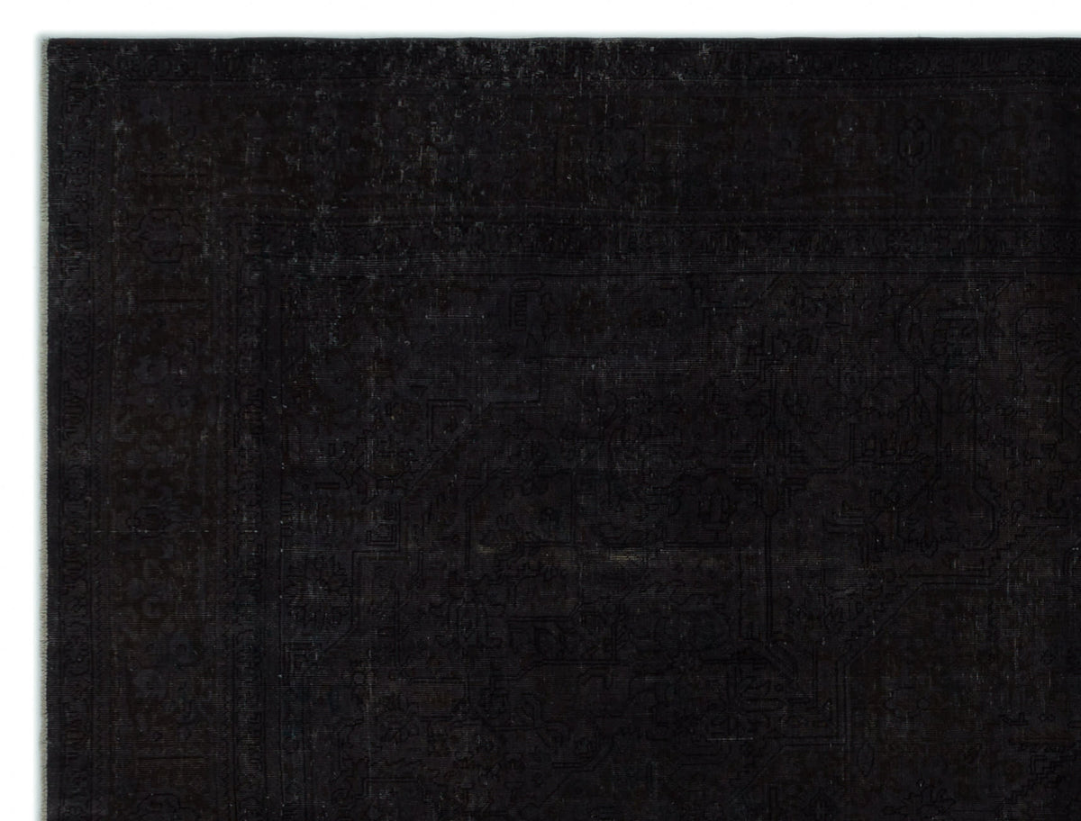 Black Over Dyed Vintage XLarge Rug 9&#39;8&#39;&#39; x 12&#39;6&#39;&#39; ft 295 x 382 cm