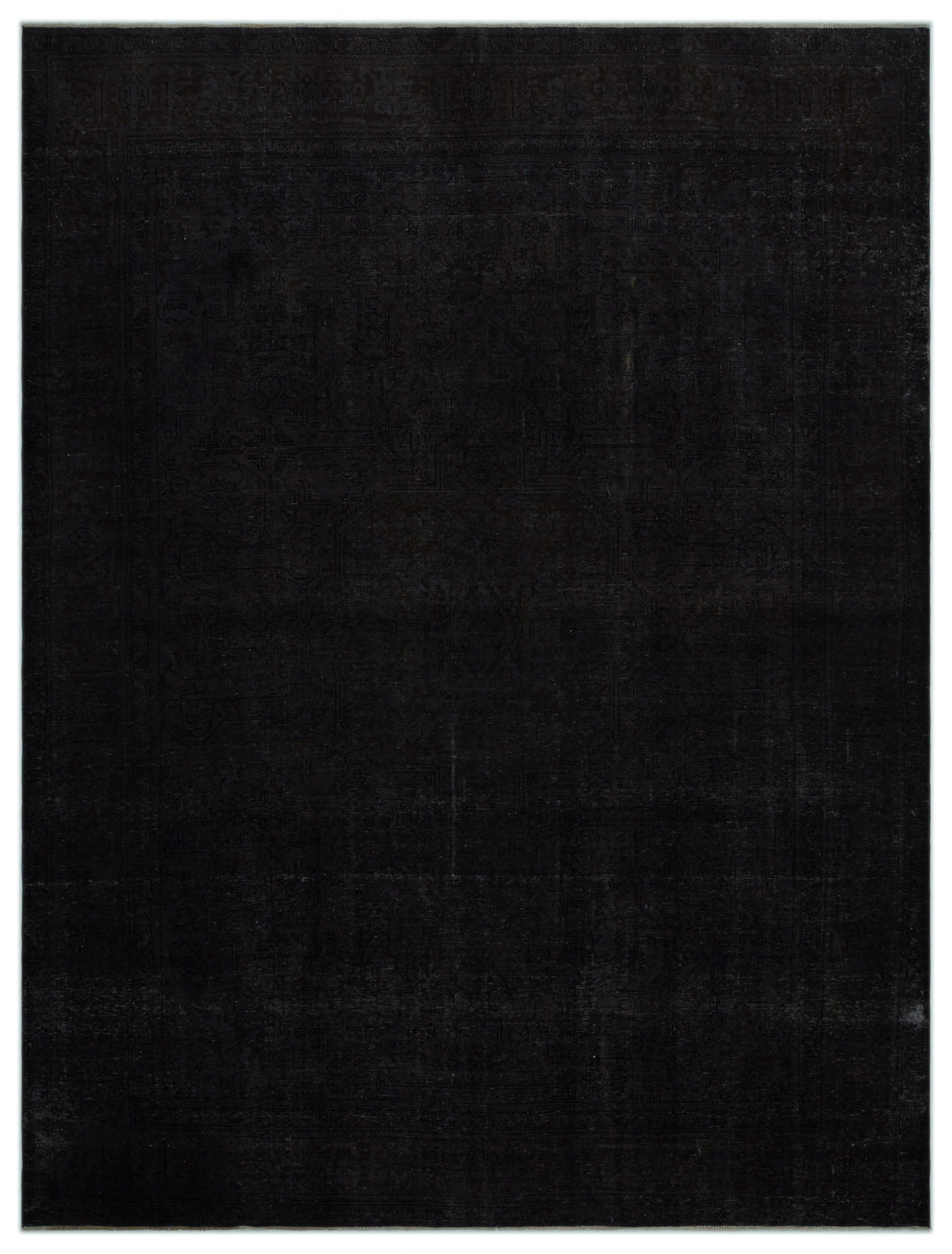 Black Over Dyed Vintage XLarge Rug 9&#39;8&#39;&#39; x 12&#39;6&#39;&#39; ft 295 x 382 cm