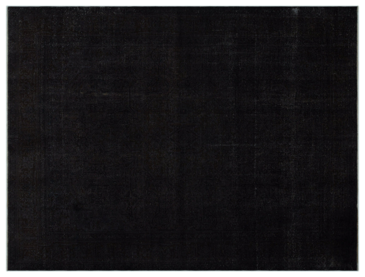 Black Over Dyed Vintage XLarge Rug 9&#39;8&#39;&#39; x 12&#39;6&#39;&#39; ft 295 x 382 cm