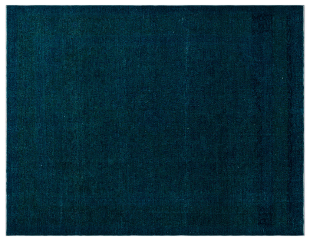 Turquoise  Over Dyed Vintage XLarge Rug 9'8'' x 12'10'' ft 295 x 390 cm
