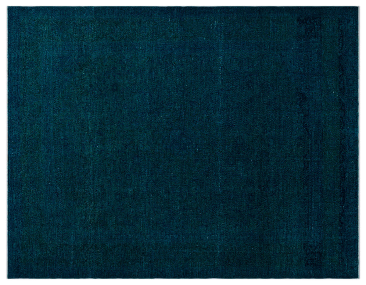 Turquoise  Over Dyed Vintage XLarge Rug 9&#39;8&#39;&#39; x 12&#39;10&#39;&#39; ft 295 x 390 cm