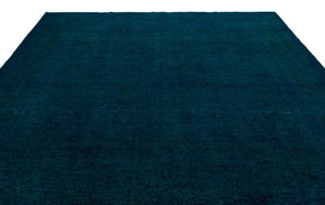 Turquoise  Over Dyed Vintage XLarge Rug 9'8'' x 12'10'' ft 295 x 390 cm