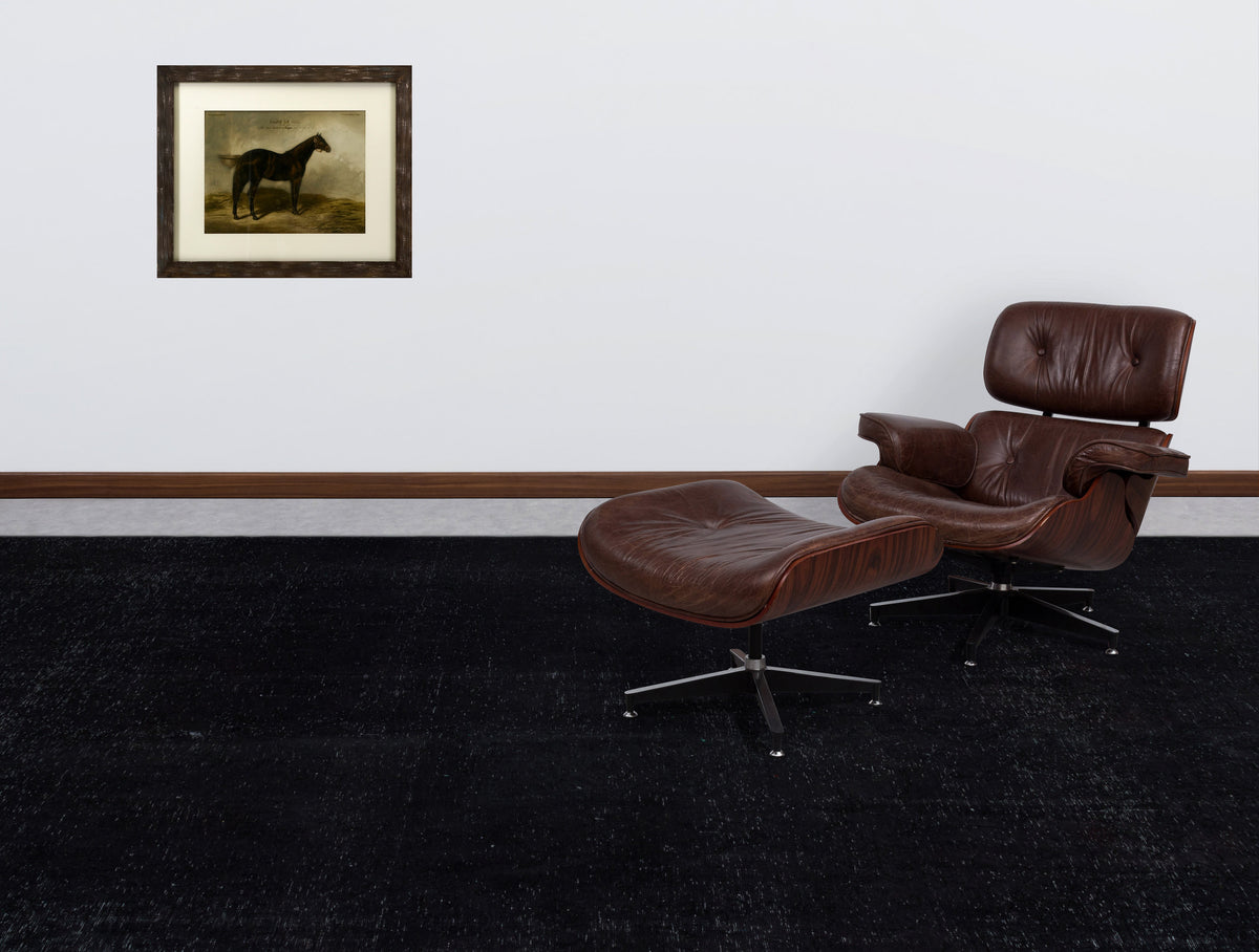 Black Over Dyed Vintage XLarge Rug 9&#39;9&#39;&#39; x 12&#39;6&#39;&#39; ft 296 x 380 cm