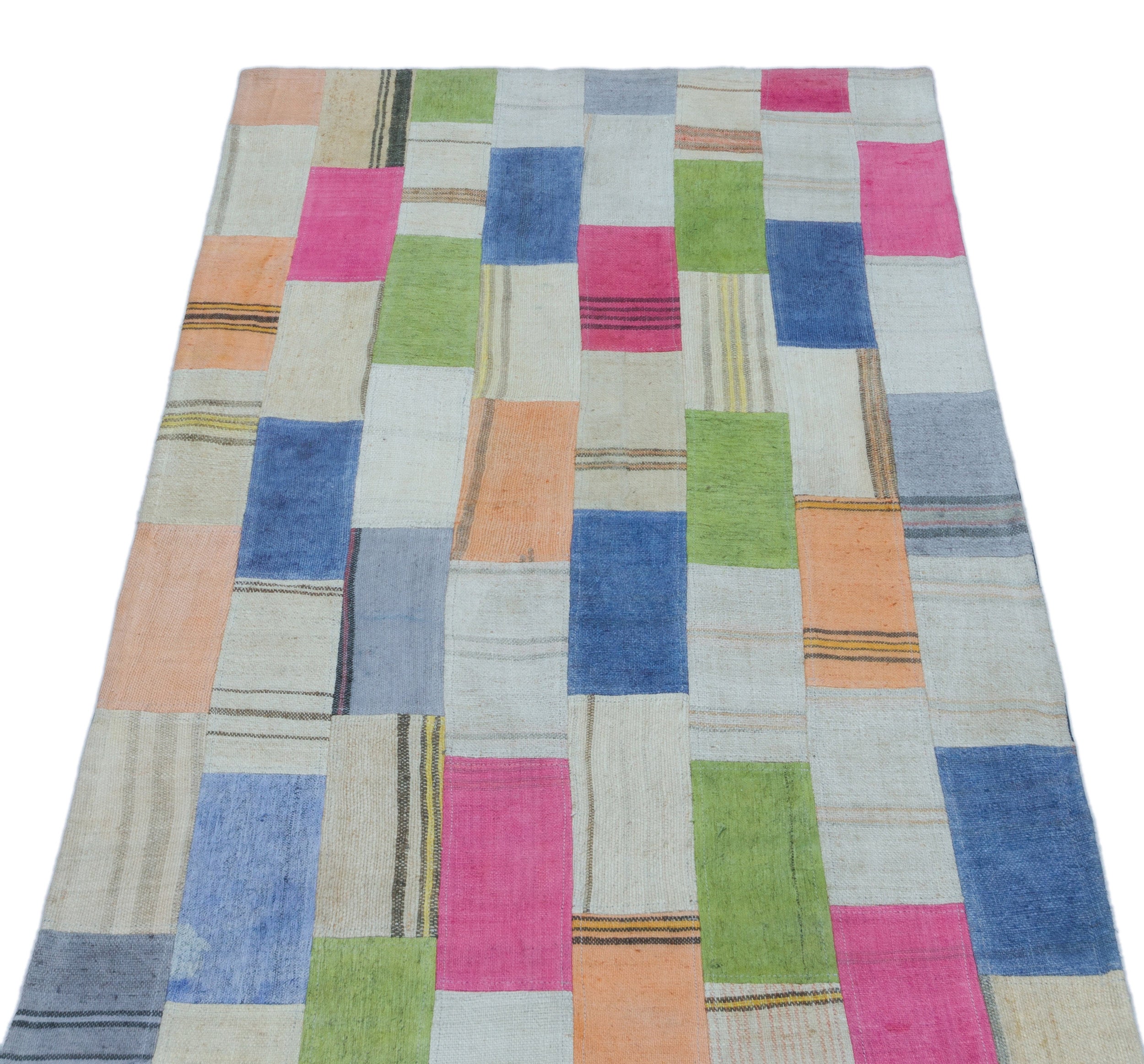 Mixed Over Dyed Kilim Patchwork Unique Rug 2'9'' x 5'1'' ft 83 x 156 cm