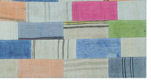 Mixed Over Dyed Kilim Patchwork Unique Rug 2'9'' x 5'1'' ft 83 x 156 cm