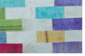 Mixed Over Dyed Kilim Patchwork Unique Rug 2'12'' x 4'7'' ft 91 x 140 cm
