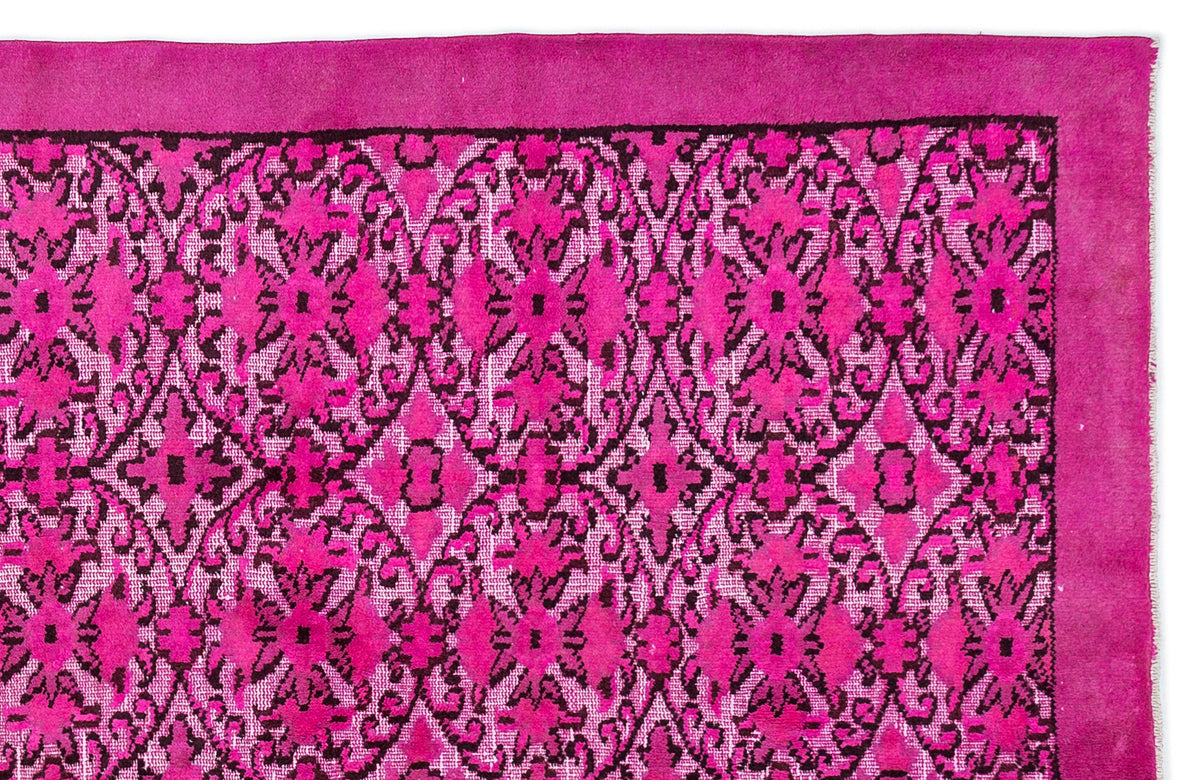 Fuchsia Over Dyed Carved Rug 6&#39;2&#39;&#39; x 9&#39;8&#39;&#39; ft 189 x 295 cm