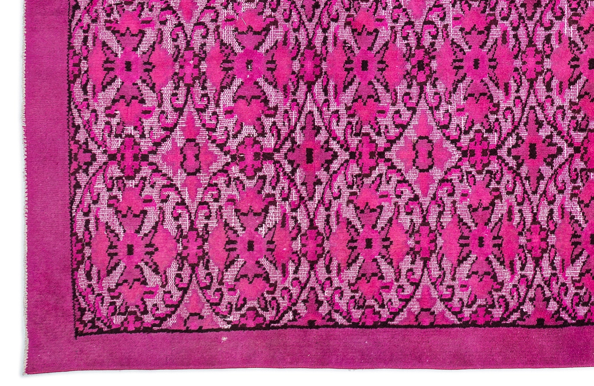 Fuchsia Over Dyed Carved Rug 6'2'' x 9'8'' ft 189 x 295 cm