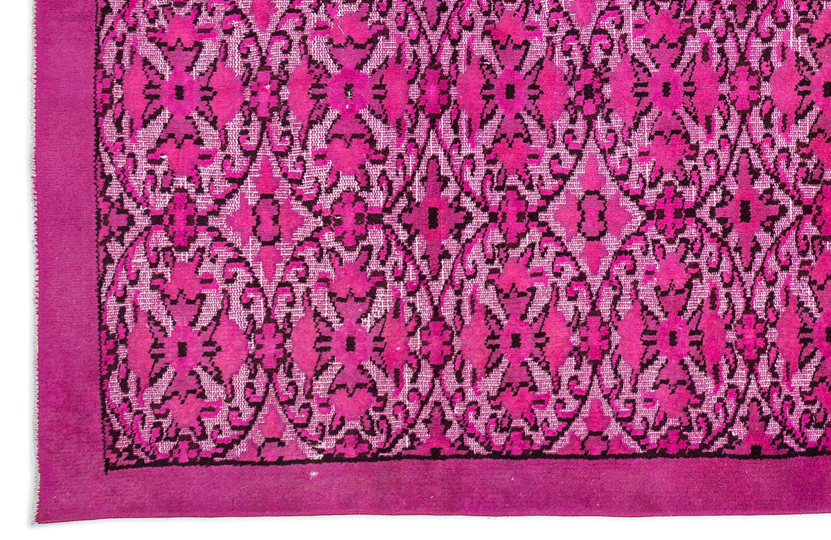 Fuchsia Over Dyed Carved Rug 6&#39;2&#39;&#39; x 9&#39;8&#39;&#39; ft 189 x 295 cm