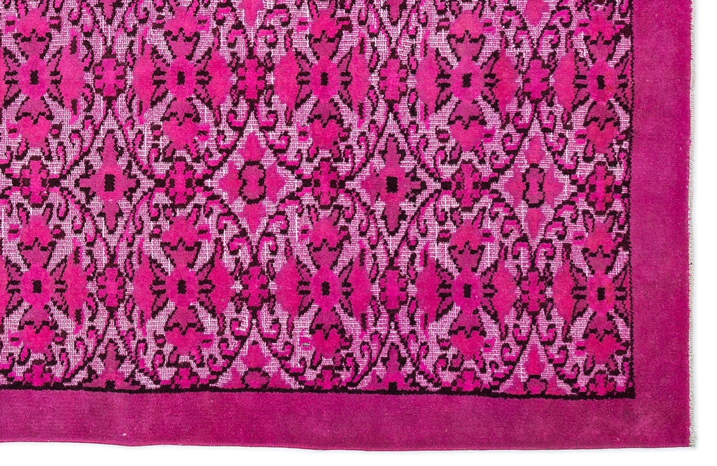 Fuchsia Over Dyed Carved Rug 6'2'' x 9'8'' ft 189 x 295 cm