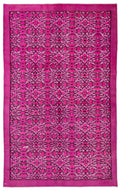 Fuchsia Over Dyed Carved Rug 6'2'' x 9'8'' ft 189 x 295 cm