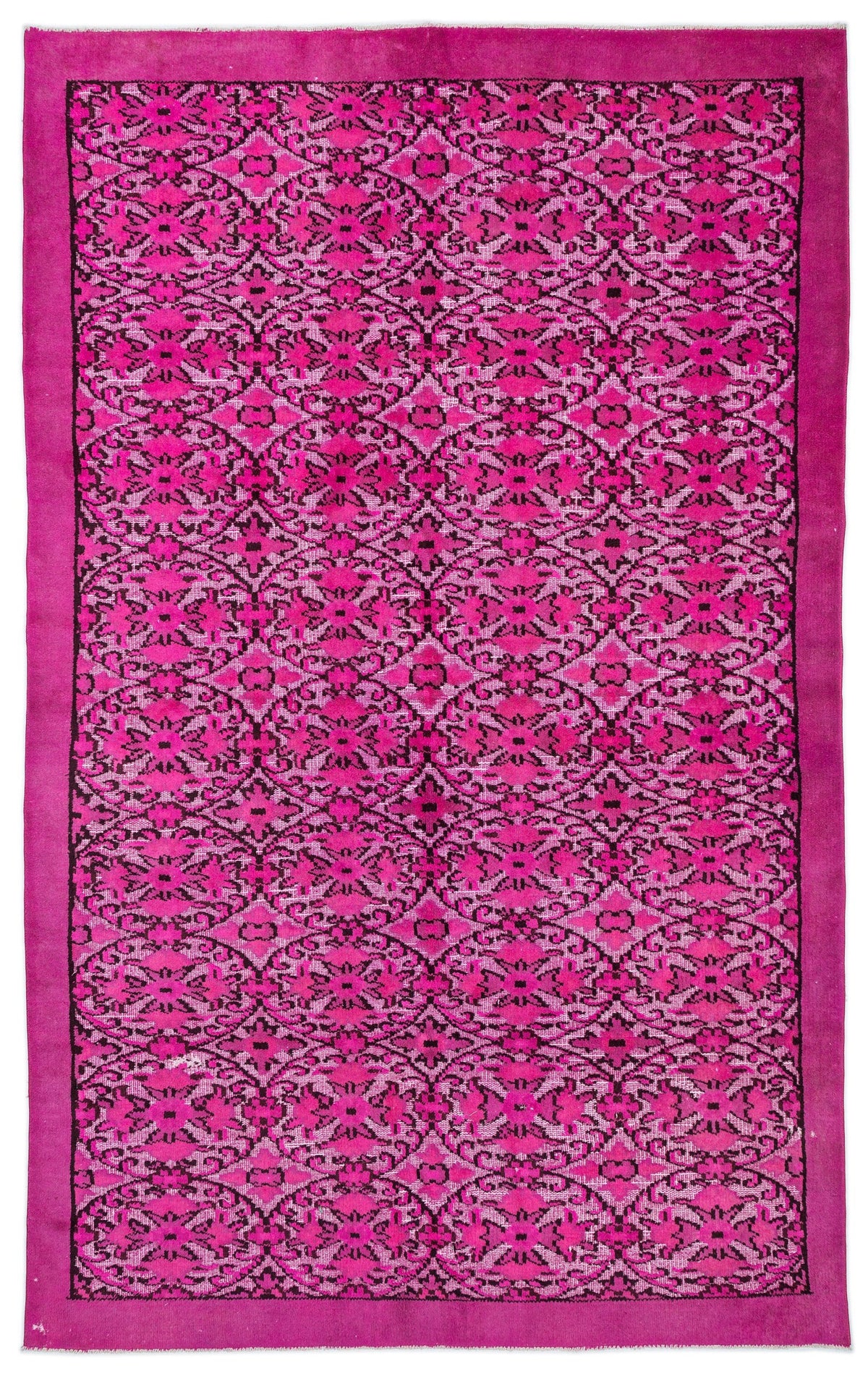 Fuchsia Over Dyed Carved Rug 6&#39;2&#39;&#39; x 9&#39;8&#39;&#39; ft 189 x 295 cm