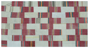 Mixed Over Dyed Kilim Patchwork Unique Rug 2'9'' x 5'1'' ft 83 x 156 cm