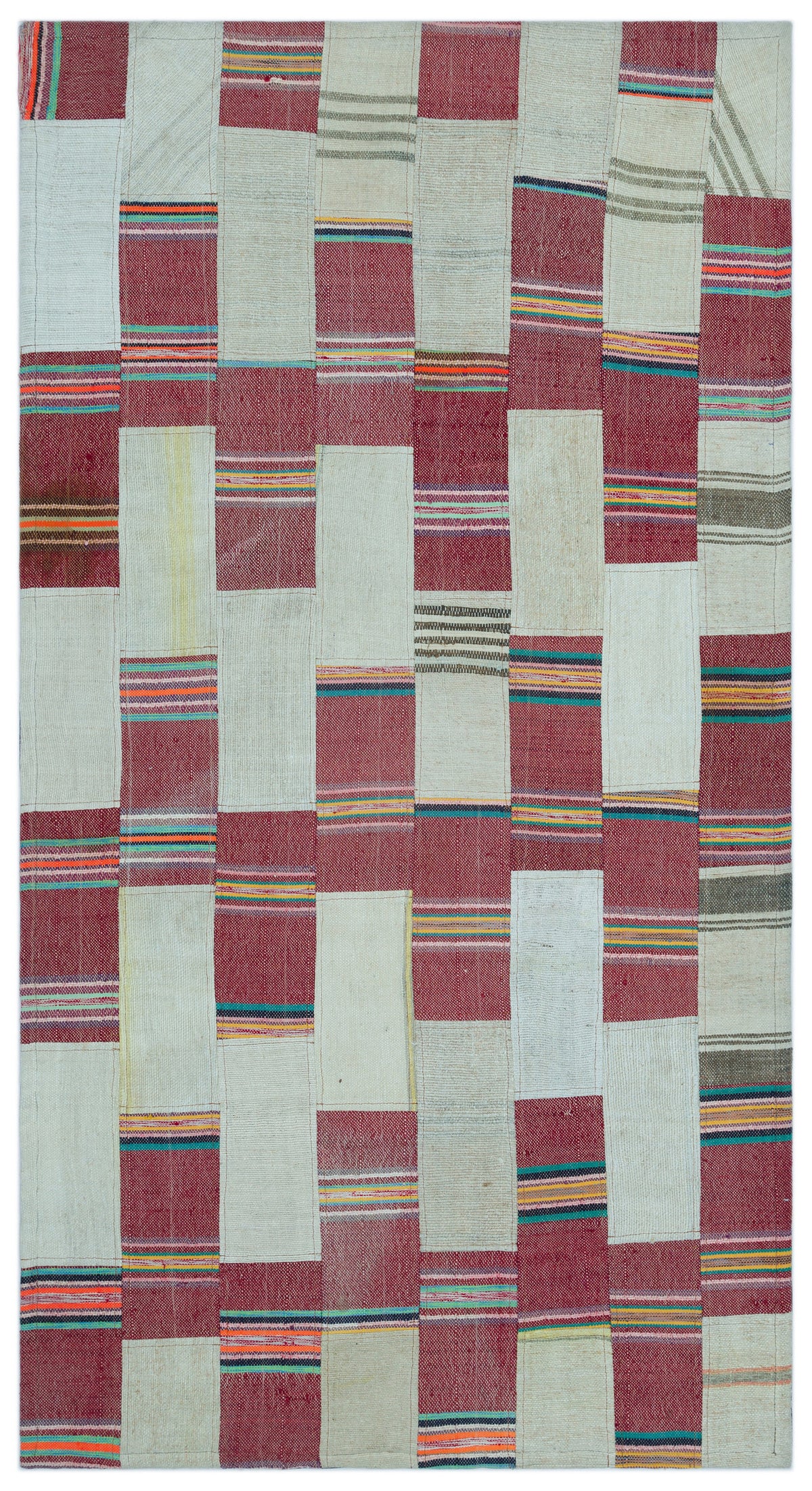 Mixed Over Dyed Kilim Patchwork Unique Rug 2&#39;9&#39;&#39; x 5&#39;1&#39;&#39; ft 83 x 156 cm