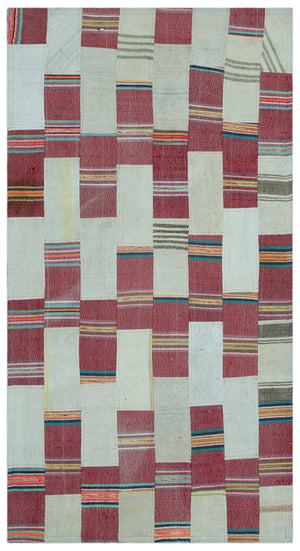 Mixed Over Dyed Kilim Patchwork Unique Rug 2'9'' x 5'1'' ft 83 x 156 cm