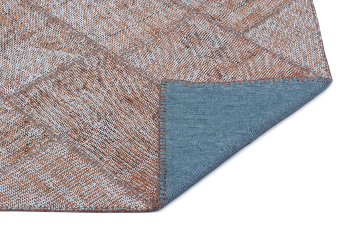 Brown Over Dyed Patchwork Unique Rug 2&#39;7&#39;&#39; x 4&#39;11&#39;&#39; ft 80 x 150 cm