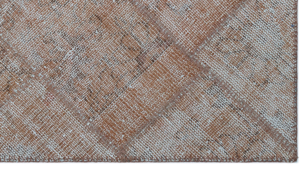 Brown Over Dyed Patchwork Unique Rug 2'7'' x 4'11'' ft 80 x 150 cm