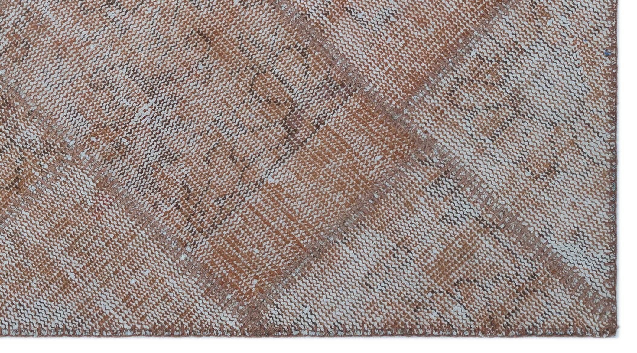 Brown Over Dyed Patchwork Unique Rug 2'7'' x 4'11'' ft 80 x 150 cm