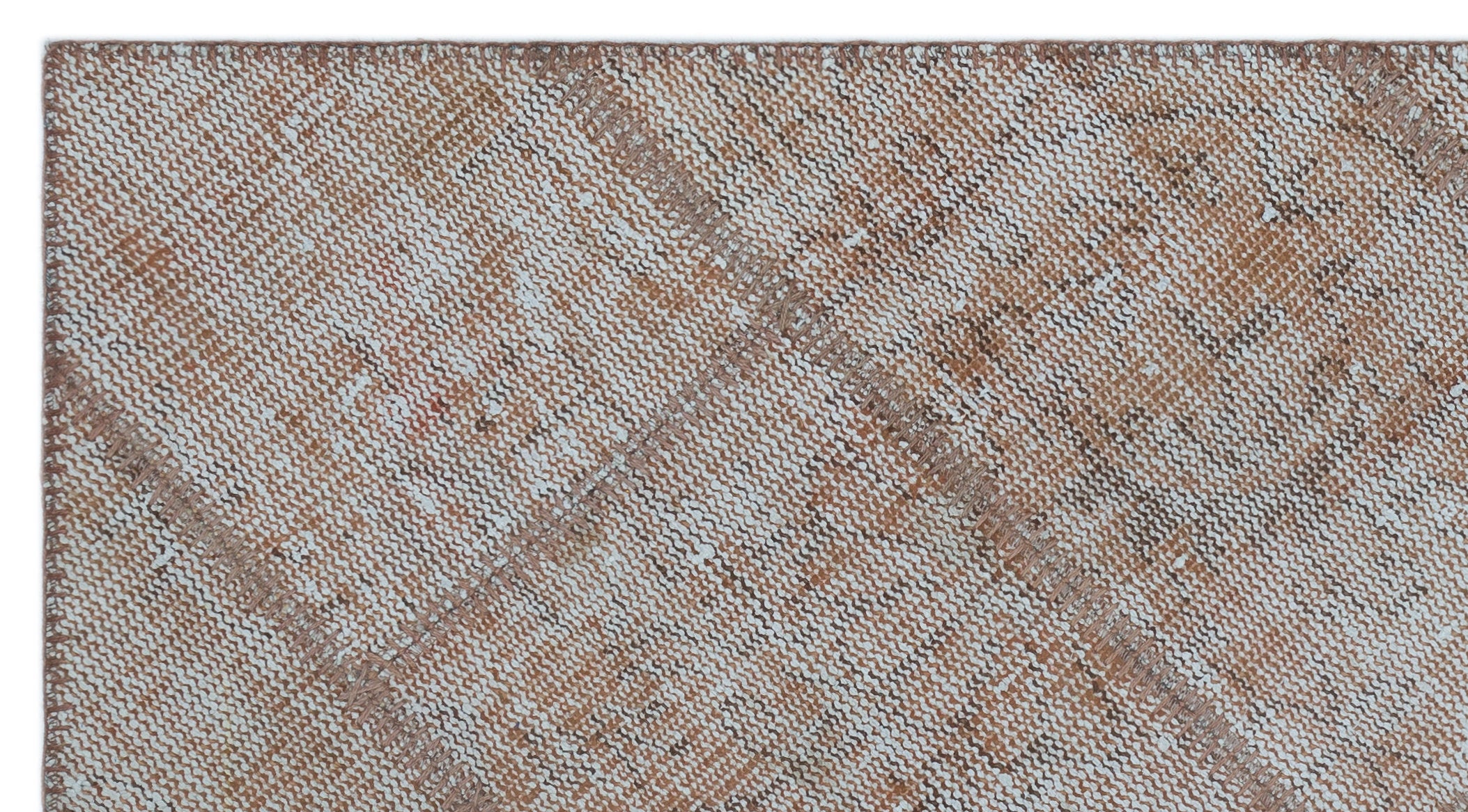 Brown Over Dyed Patchwork Unique Rug 2'7'' x 4'11'' ft 80 x 150 cm