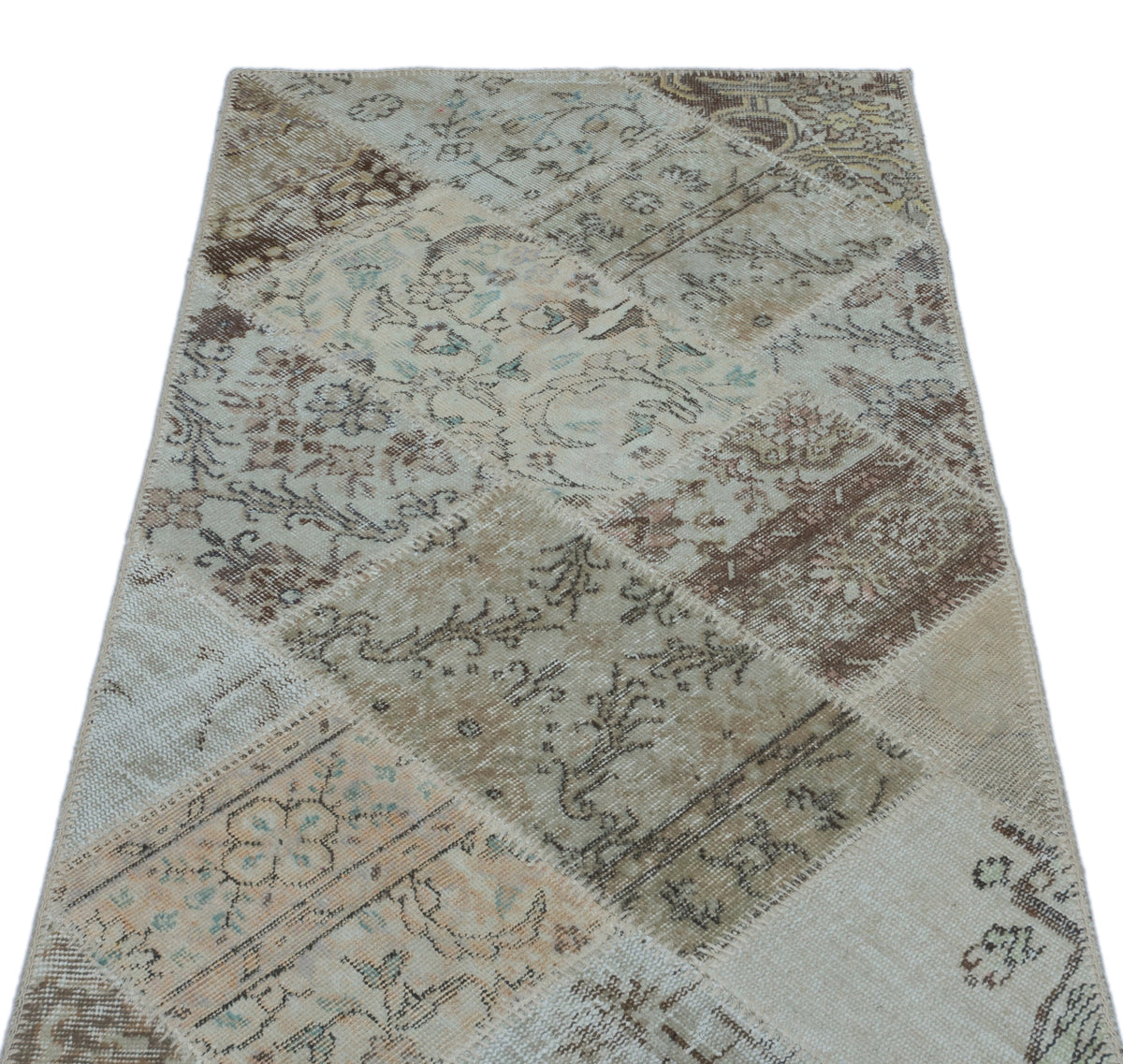 Beige Over Dyed Patchwork Unique Rug 2&#39;7&#39;&#39; x 4&#39;11&#39;&#39; ft 80 x 150 cm
