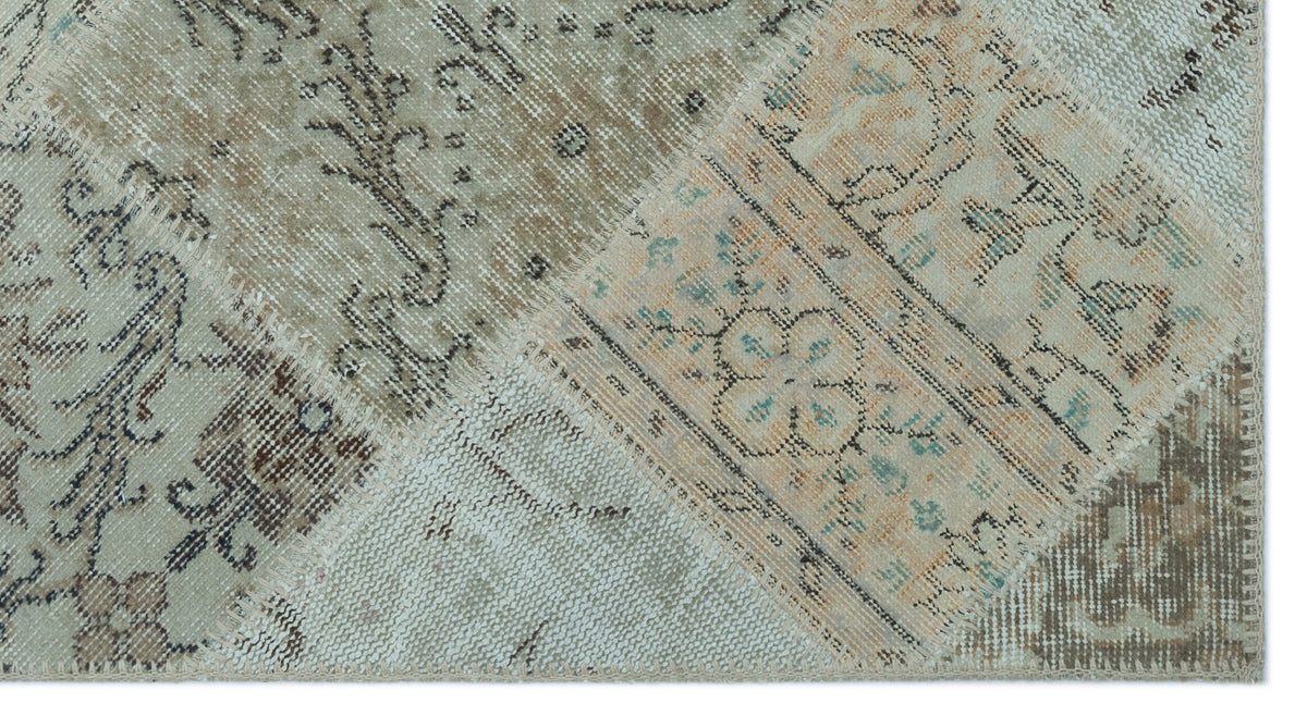 Beige Over Dyed Patchwork Unique Rug 2&#39;7&#39;&#39; x 4&#39;11&#39;&#39; ft 80 x 150 cm