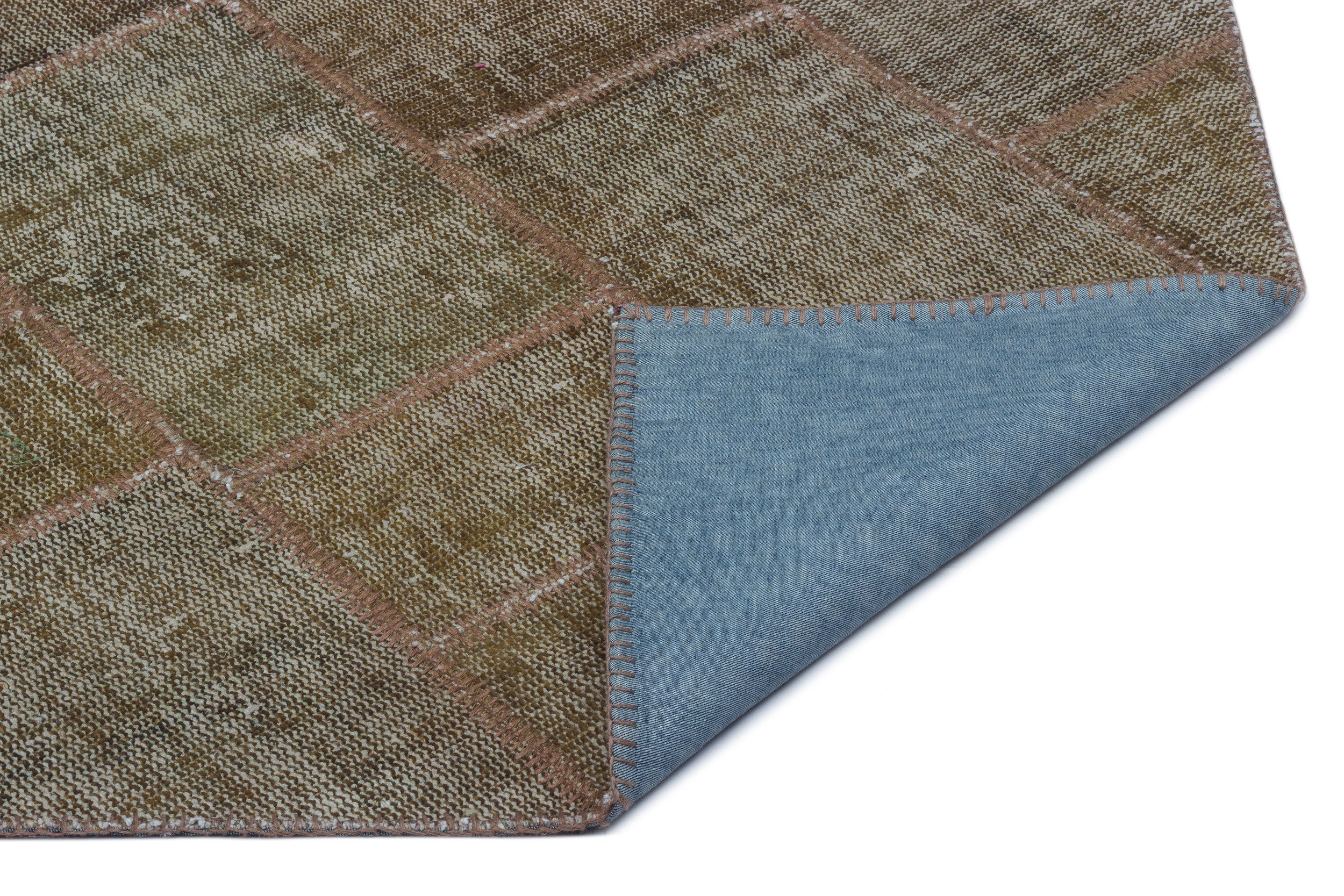 Gray Over Dyed Patchwork Unique Rug 2'7'' x 4'11'' ft 80 x 150 cm