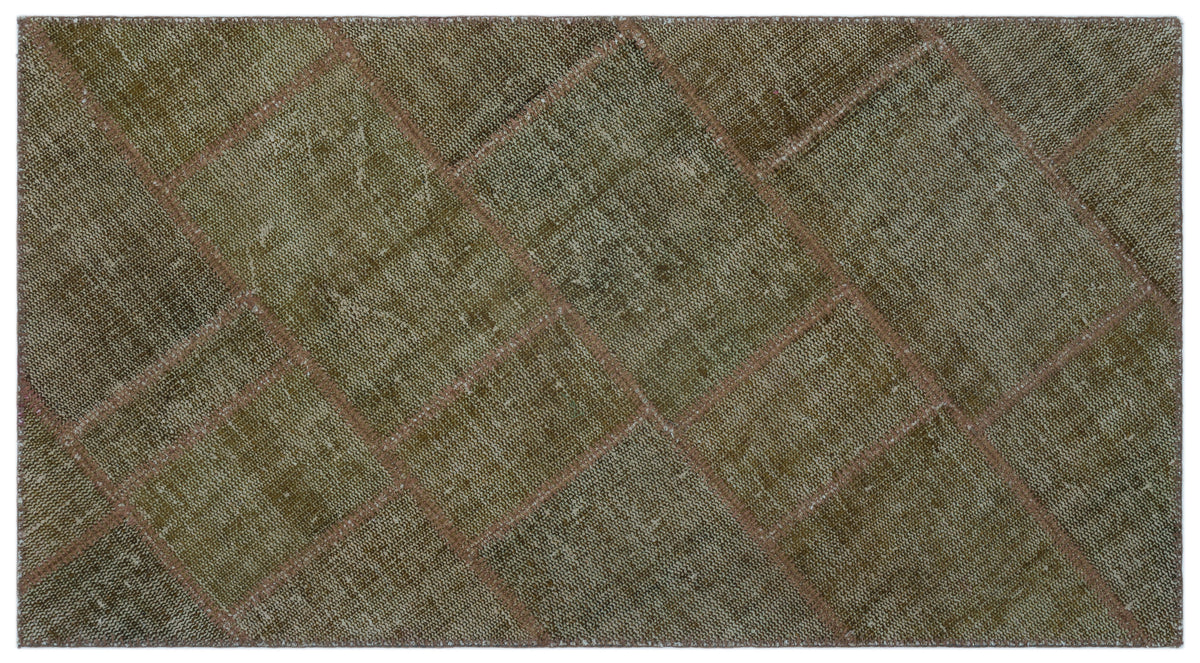 Gray Over Dyed Patchwork Unique Rug 2&#39;7&#39;&#39; x 4&#39;11&#39;&#39; ft 80 x 150 cm