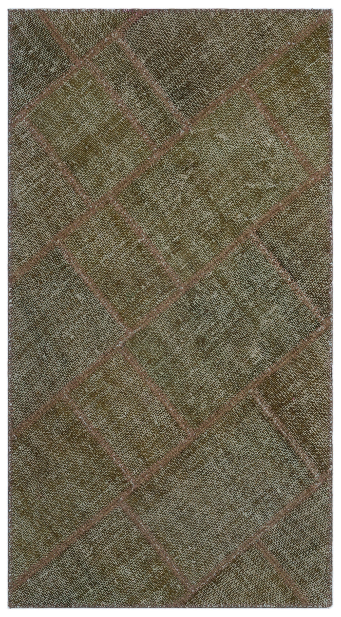 Gray Over Dyed Patchwork Unique Rug 2'7'' x 4'11'' ft 80 x 150 cm