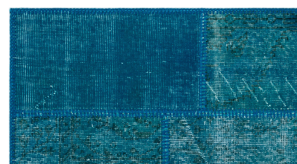 Turquoise  Over Dyed Patchwork Unique Rug 2&#39;7&#39;&#39; x 4&#39;11&#39;&#39; ft 80 x 150 cm