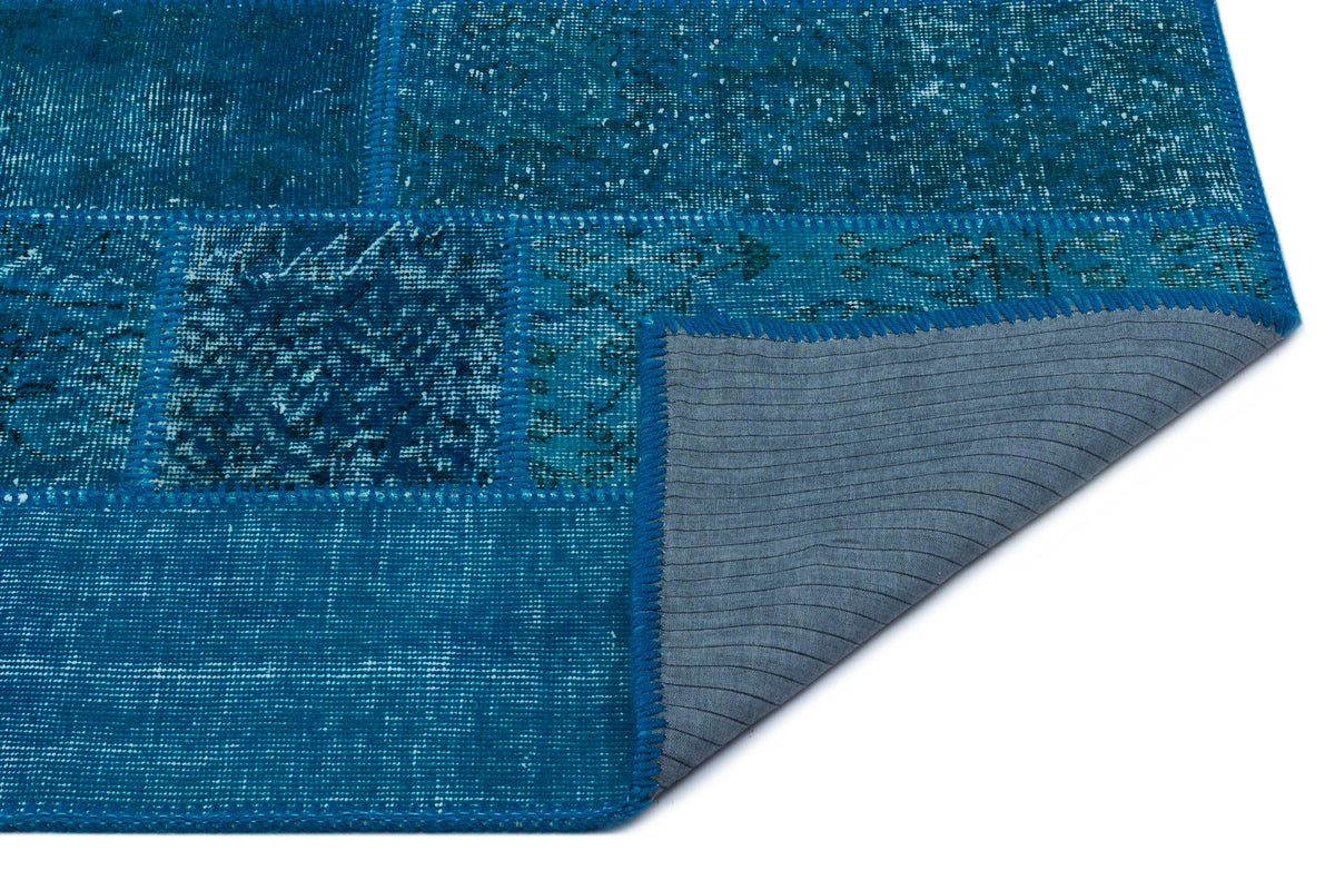 Turquoise  Over Dyed Patchwork Unique Rug 2&#39;7&#39;&#39; x 4&#39;11&#39;&#39; ft 80 x 150 cm
