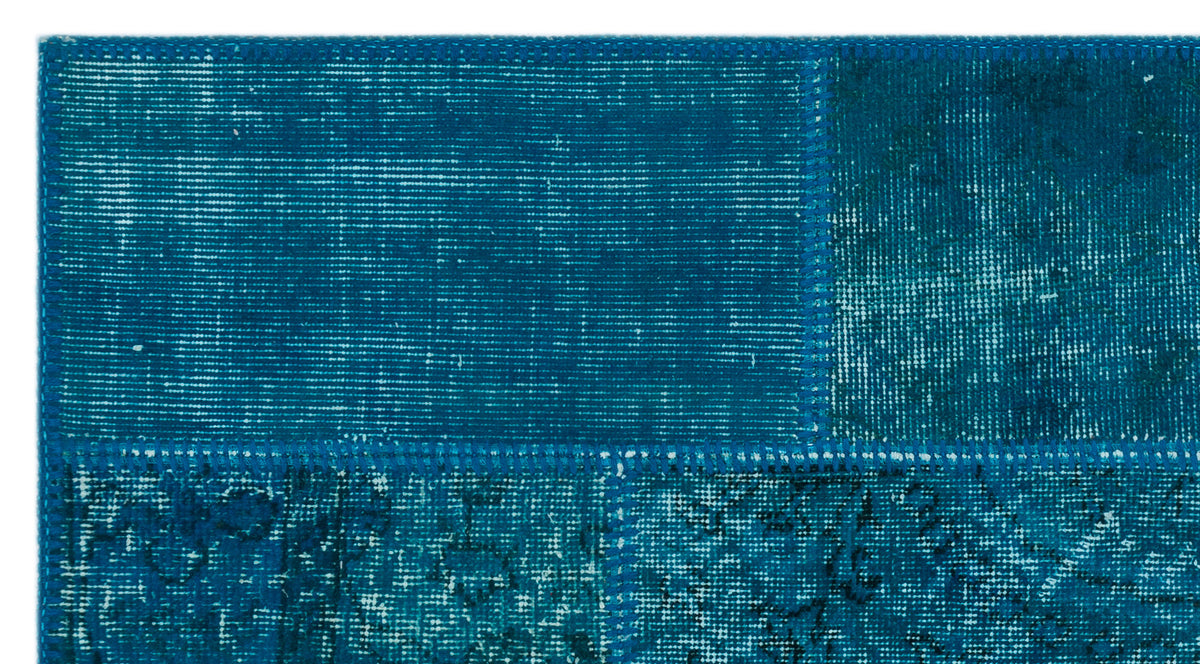 Turquoise  Over Dyed Patchwork Unique Rug 2&#39;7&#39;&#39; x 4&#39;11&#39;&#39; ft 80 x 150 cm