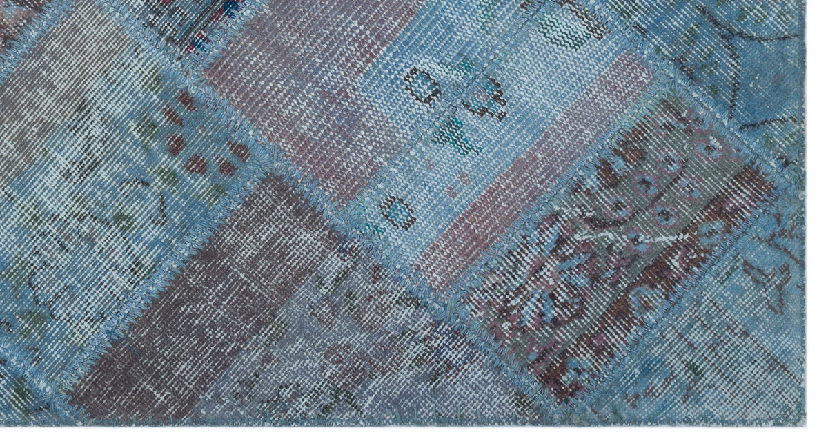 Blue Over Dyed Patchwork Unique Rug 2&#39;7&#39;&#39; x 4&#39;11&#39;&#39; ft 80 x 150 cm