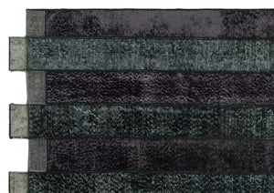 Black Over Dyed Patchwork Unique Rug 5'3'' x 7'7'' ft 160 x 230 cm