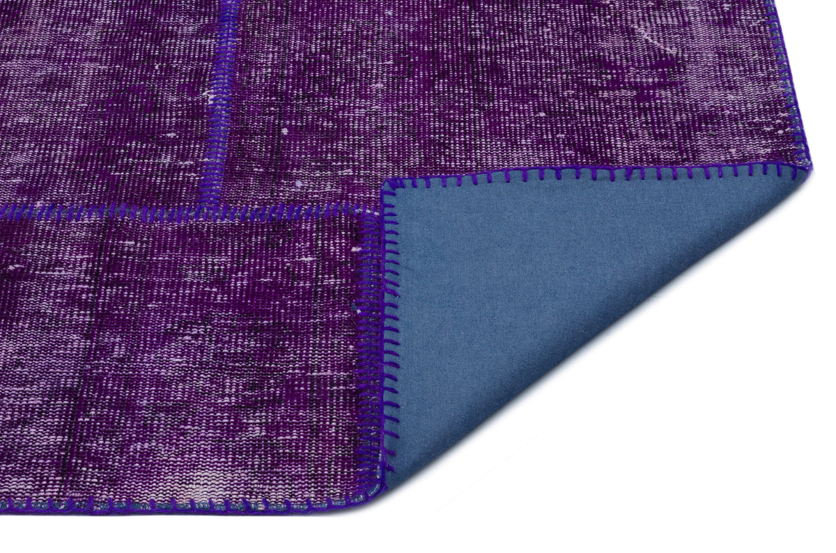 Purple Over Dyed Patchwork Unique Rug 5&#39;3&#39;&#39; x 7&#39;7&#39;&#39; ft 160 x 230 cm