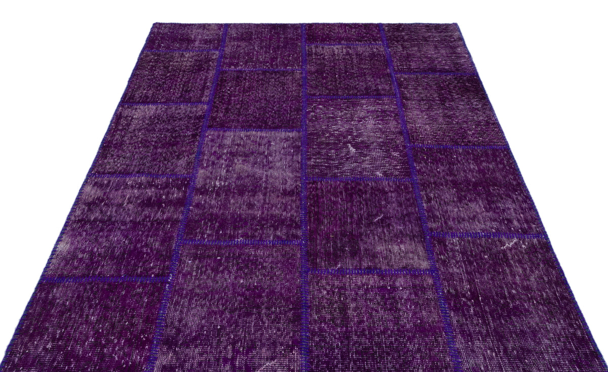 Purple Over Dyed Patchwork Unique Rug 5&#39;3&#39;&#39; x 7&#39;7&#39;&#39; ft 160 x 230 cm