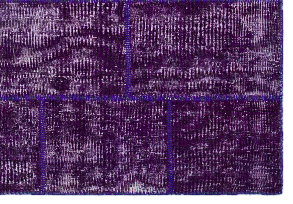 Purple Over Dyed Patchwork Unique Rug 5&#39;3&#39;&#39; x 7&#39;7&#39;&#39; ft 160 x 230 cm