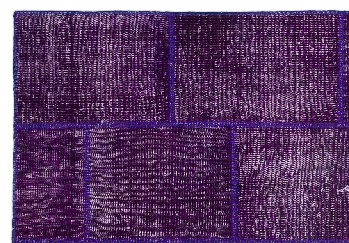 Purple Over Dyed Patchwork Unique Rug 5&#39;3&#39;&#39; x 7&#39;7&#39;&#39; ft 160 x 230 cm