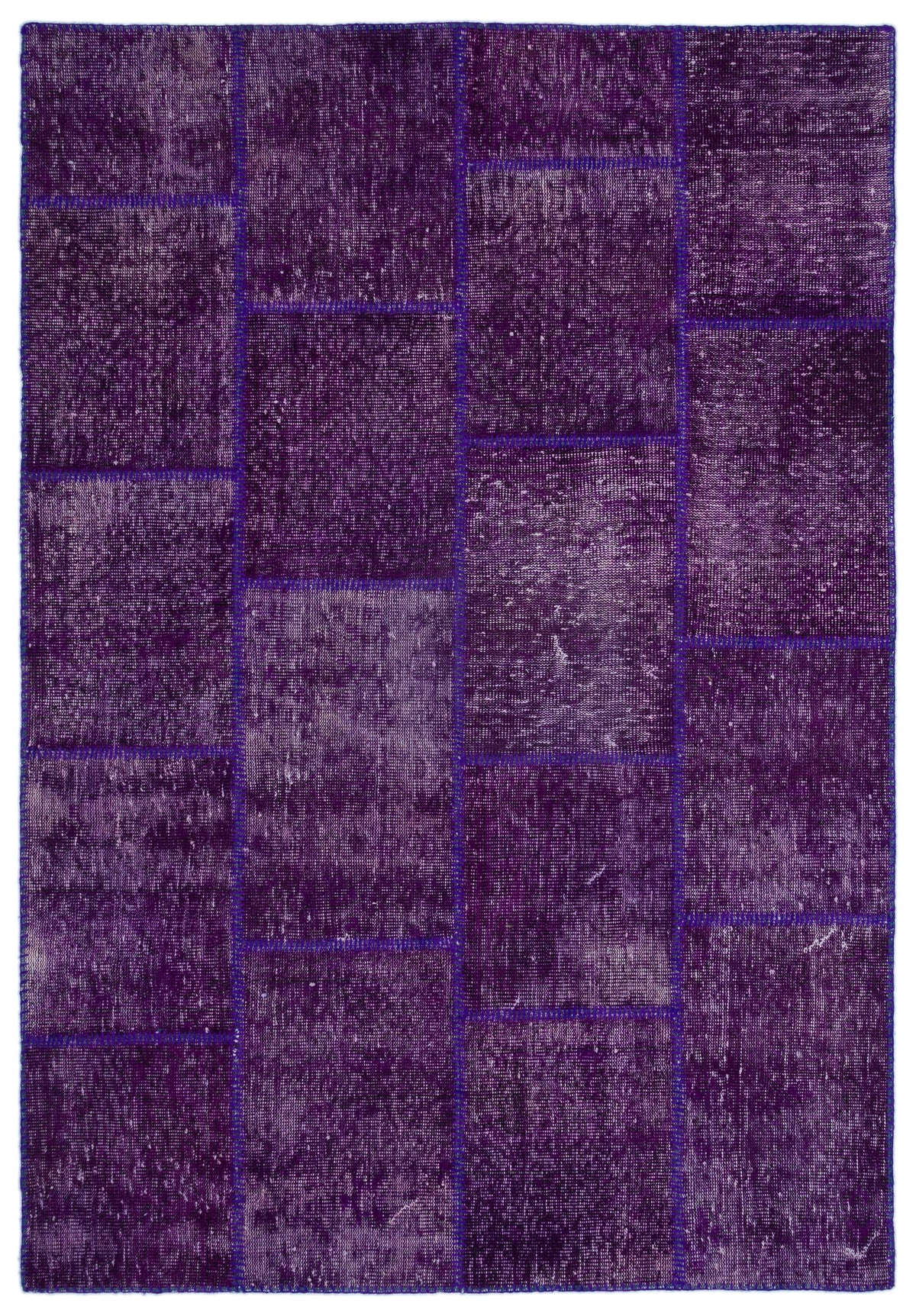 Purple Over Dyed Patchwork Unique Rug 5&#39;3&#39;&#39; x 7&#39;7&#39;&#39; ft 160 x 230 cm