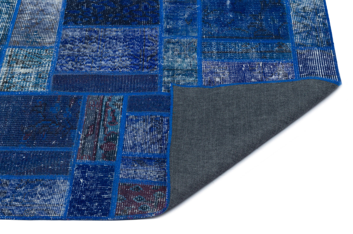 Blue Over Dyed Patchwork Unique Rug 3&#39;11&#39;&#39; x 5&#39;12&#39;&#39; ft 120 x 182 cm