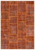 Orange Over Dyed Patchwork Unique Rug 5'3'' x 7'7'' ft 160 x 230 cm