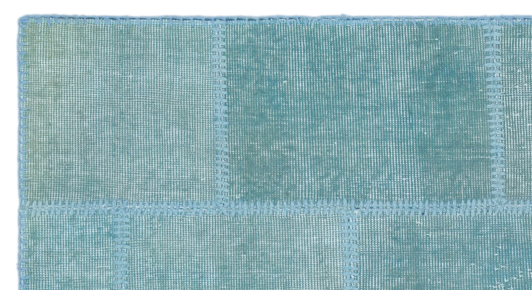 Blue Over Dyed Patchwork Unique Rug 2'7'' x 4'11'' ft 80 x 150 cm