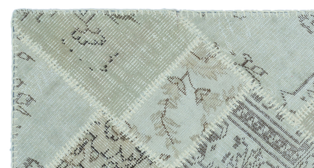 Beige Over Dyed Patchwork Unique Rug 2'7'' x 4'11'' ft 80 x 150 cm