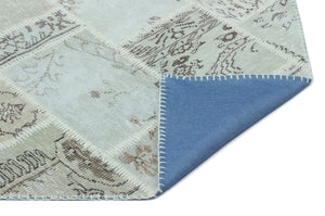 Beige Over Dyed Patchwork Unique Rug 2'7'' x 4'11'' ft 80 x 150 cm