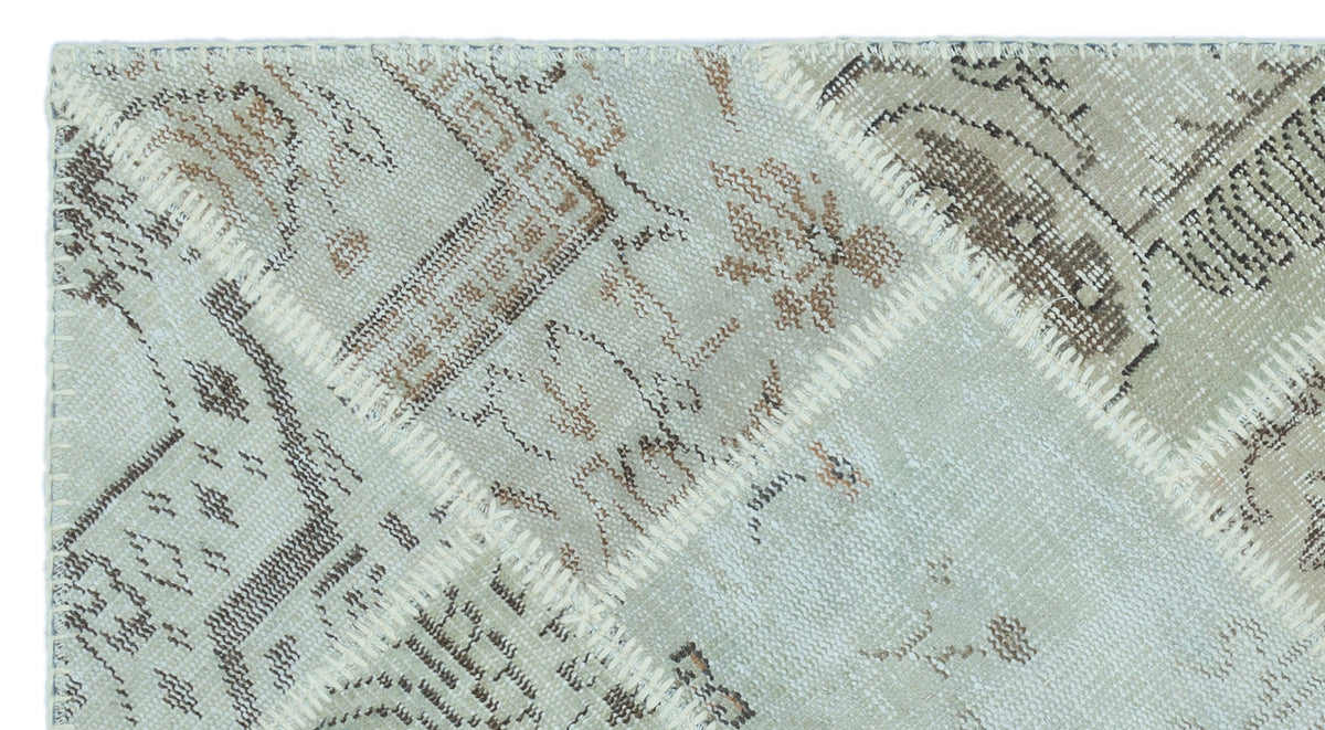 Beige Over Dyed Patchwork Unique Rug 2&#39;7&#39;&#39; x 4&#39;11&#39;&#39; ft 80 x 150 cm